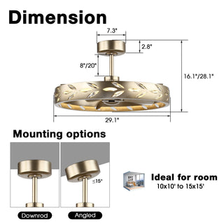 Vaczon 29 Inch Antique Silver Downrod Mount Luxury Fandelier with Light - Vaczon