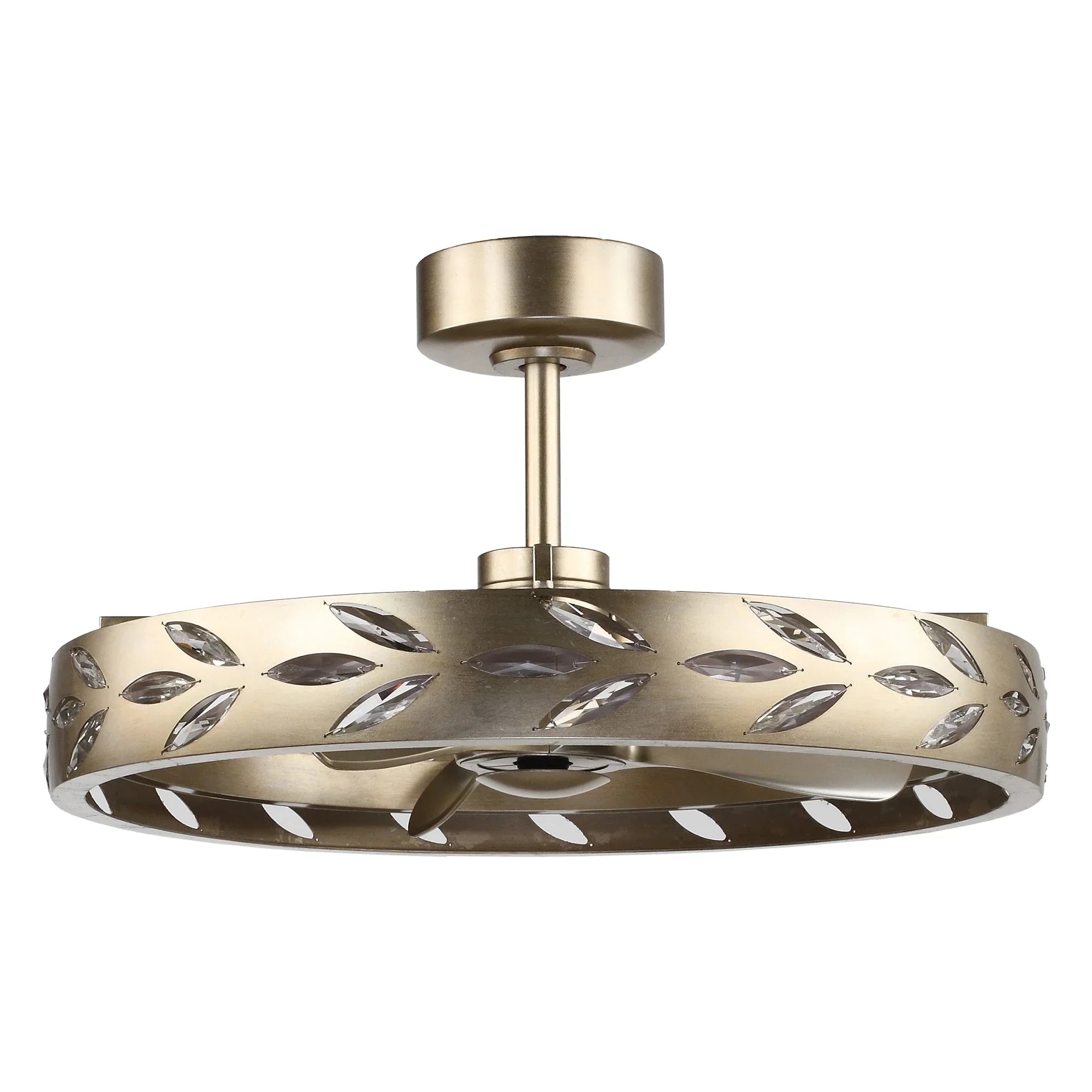 Vaczon 29 Inch Antique Silver Downrod Mount Luxury Fandelier with Light - Vaczon