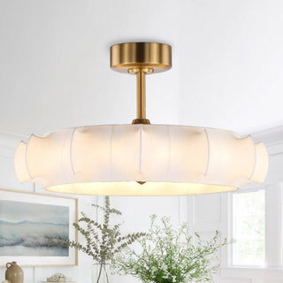 Vaczon 30 Inch Electroplated Golden Downrod Mount Luxury Fandelier with Light - Vaczon