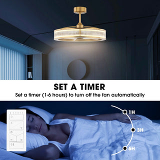 Vaczon 29 Inch Lynn Golden Downrod Mount Luxury Fandelier - Vaczon