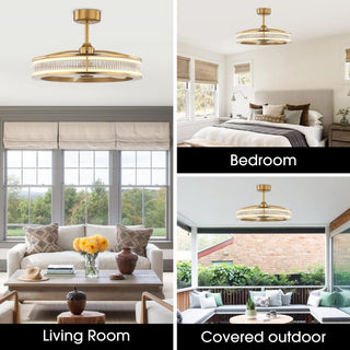 Vaczon 29 Inch Lynn Golden Downrod Mount Luxury Fandelier - Vaczon