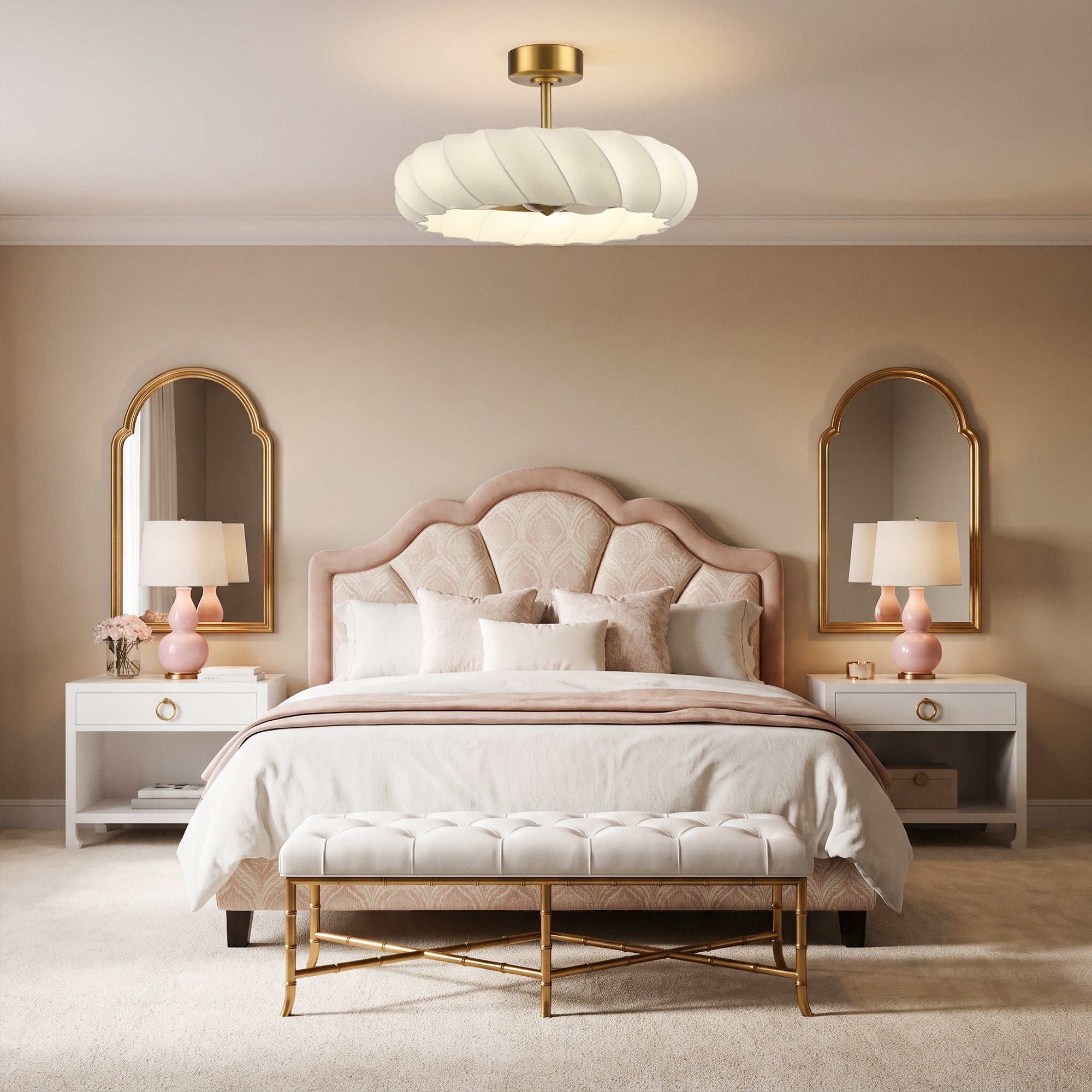 29 Inch Debby Electroplated Gold Luxury LED Fandelier