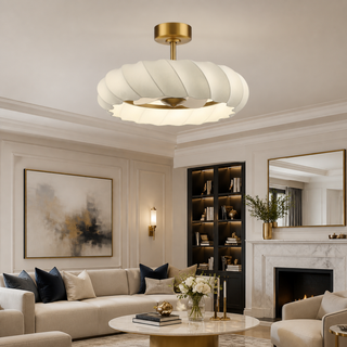 29 Inch Debby Electroplated Gold Luxury LED Fandelier