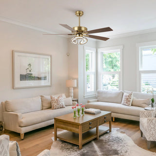 Vaczon 52" Boyd Antique-bronze Golden Downrod Mount RGB LED Smart Fan