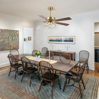 Vaczon 52" Boyd Antique-bronze Golden Downrod Mount RGB LED Smart Fan