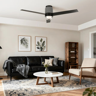 Vaczon 52" Pearl Black RGB LED Smart Fan with Remote App and Voice Control