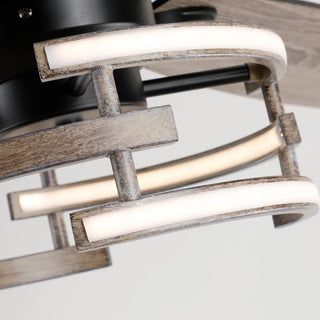 Vaczon 52" Rita Double-sided Blades Downrod Mount LED Ceiling Fan with Remote Control