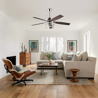 Vaczon 52" Rita Double-sided Blades Downrod Mount LED Ceiling Fan with Remote Control