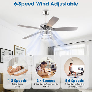 Vaczon 52" Rita Double-sided Blades Downrod Mount LED Ceiling Fan with Remote Control