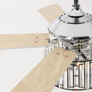 Vaczon 52" Dicken Modern Downrod Mount Reversible Crystal Ceiling Fan With Lighting