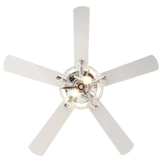 Vaczon 52" Dicken Modern Downrod Mount Reversible Crystal Ceiling Fan With Lighting
