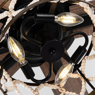 52" New Delhi Industrial Downrod Mount Reversible Ceiling Fan with Lighting and Remote Control - Vaczon