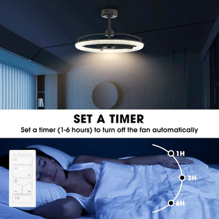 Vaczon 32 Inch Black Downrod Mount Luxury Fandelier with Light - Vaczon