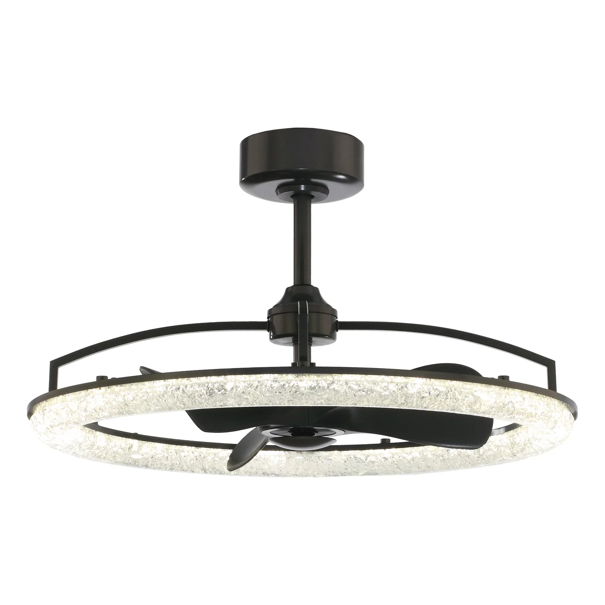 Vaczon 32 Inch Black Downrod Mount Luxury Fandelier with Light - Vaczon