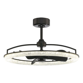 Vaczon 32 Inch Black Downrod Mount Luxury Fandelier with Light - Vaczon