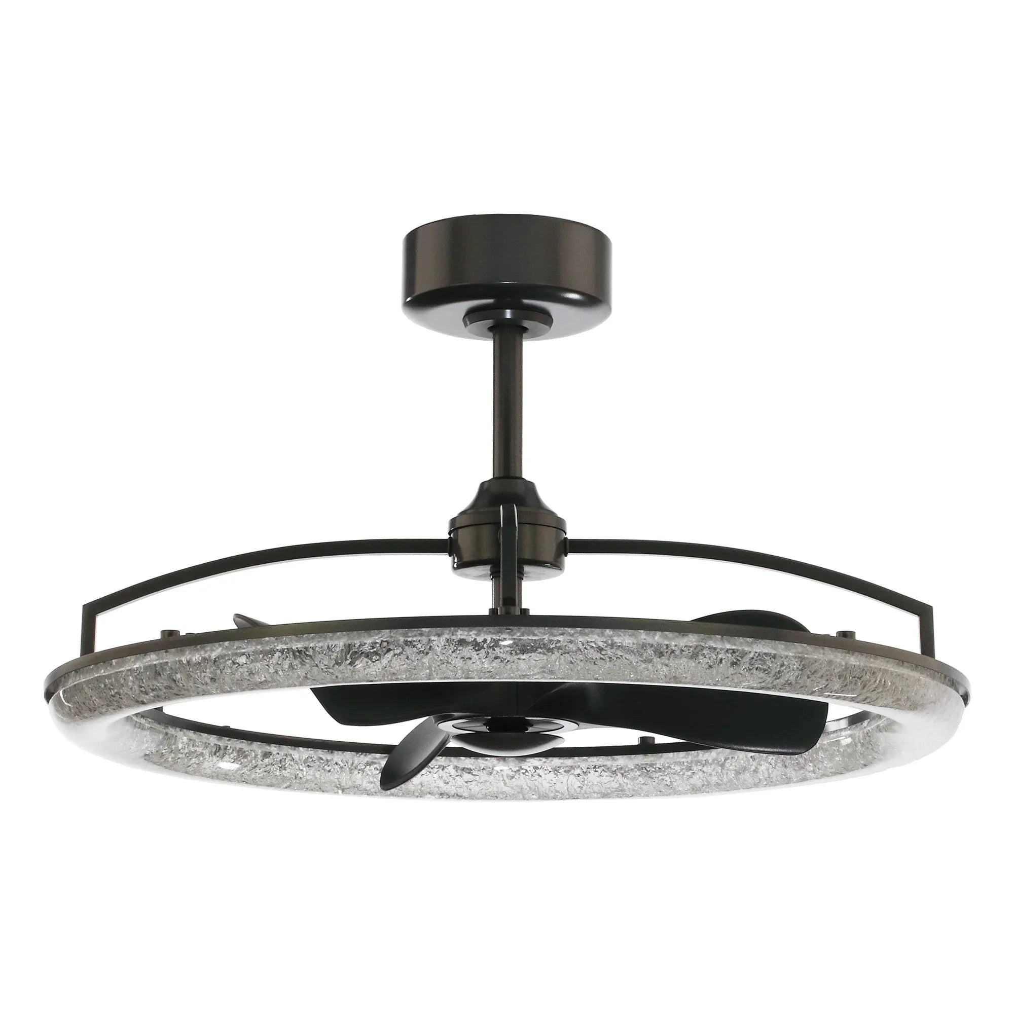 Vaczon 32 Inch Black Downrod Mount Luxury Fandelier with Light - Vaczon