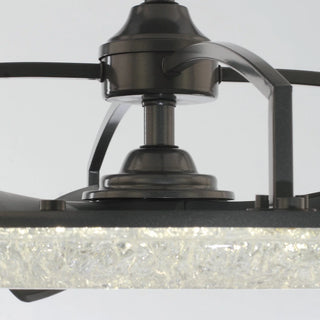 Vaczon 32 Inch Black Downrod Mount Luxury Fandelier with Light - Vaczon