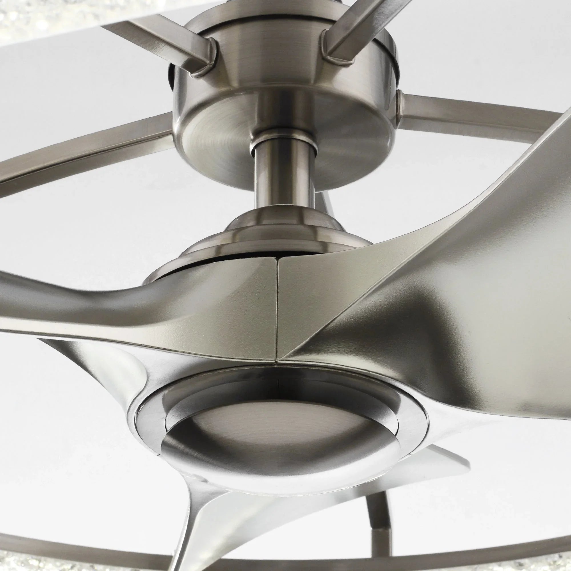 Vaczon 33 Inch Satin Nickel Downrod Mount Luxury Fandelier with Light - Vaczon