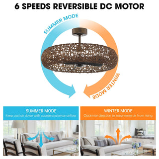 Vaczon 35 Inch Golden Bronze Downrod Mount Luxury Fandelier with Light - Vaczon