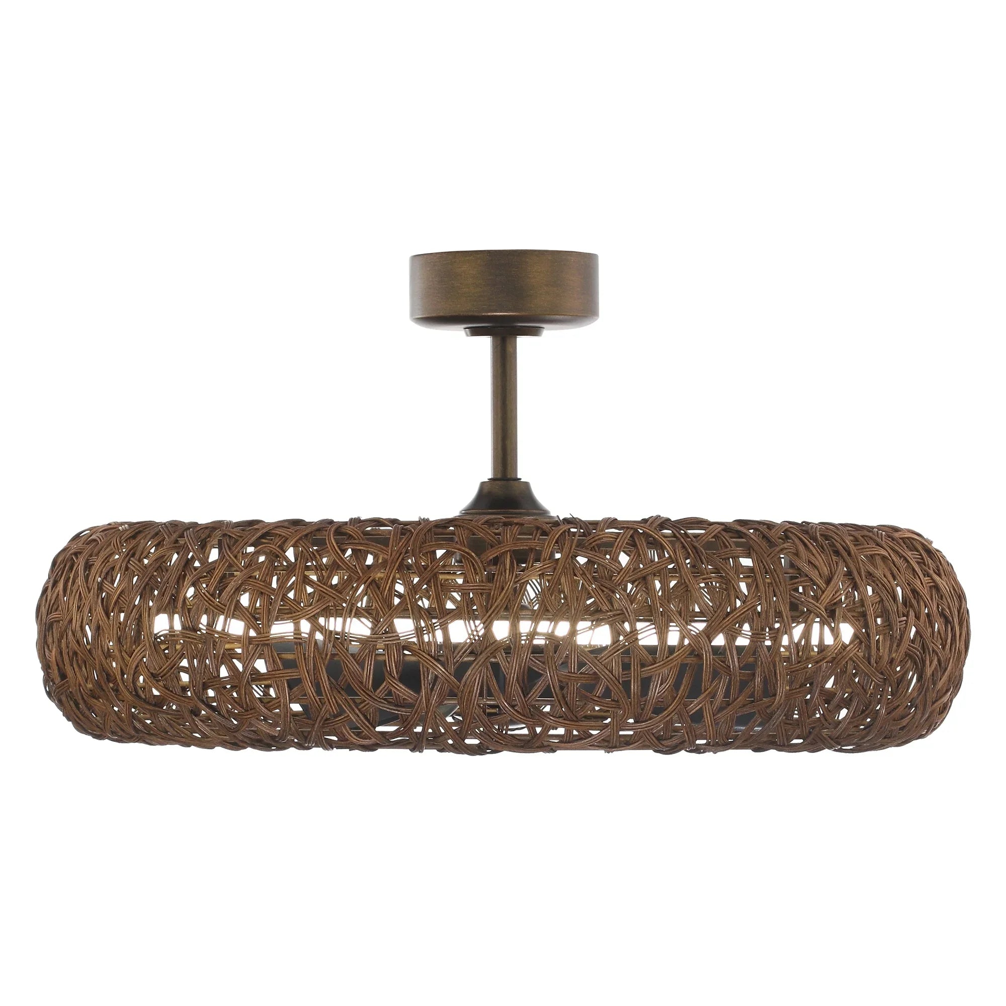 Vaczon 35 Inch Golden Bronze Downrod Mount Luxury Fandelier with Light - Vaczon