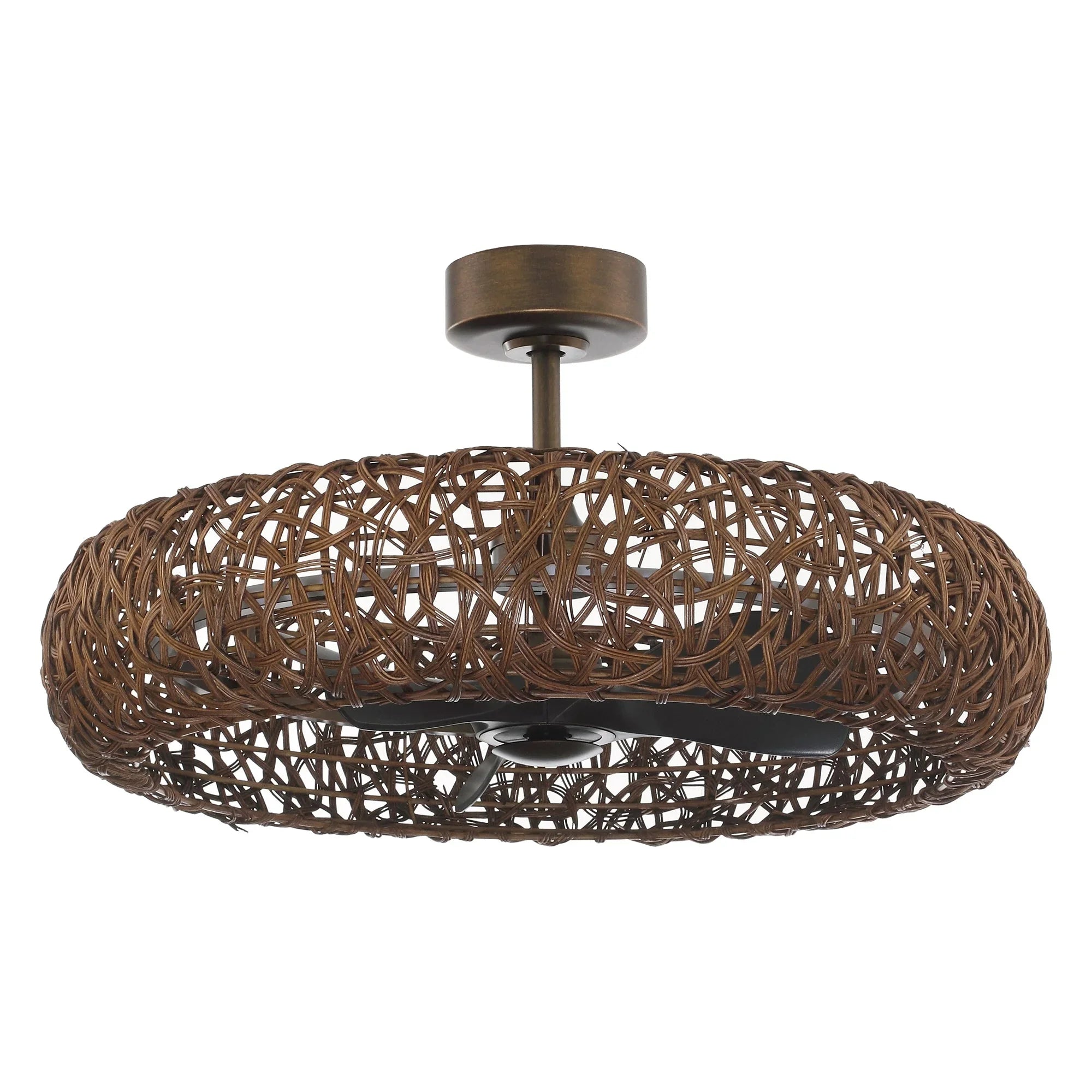 Vaczon 35 Inch Golden Bronze Downrod Mount Luxury Fandelier with Light - Vaczon