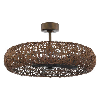 Vaczon 35 Inch Golden Bronze Downrod Mount Luxury Fandelier with Light - Vaczon