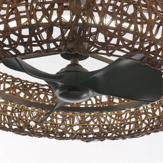 Vaczon 35 Inch Golden Bronze Downrod Mount Luxury Fandelier with Light - Vaczon
