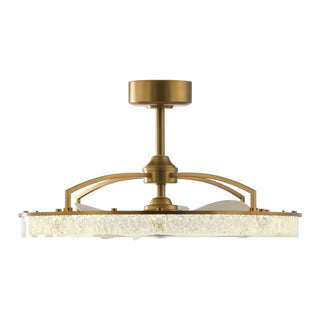 Vaczon 32 Inch Andrea Electroplated Golden Luxury LED Fandelier with Remote Control - Vaczon