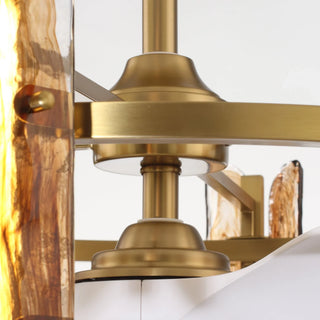 Vaczon 32 Inch Astrid Electroplated Golden Luxury LED Fandelier with Remote Control - Vaczon