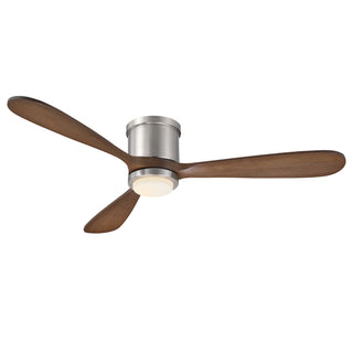 52 Inch Solid Wood Blades Flush Mount Ceiling Fan
