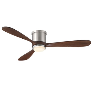 52 Inch Solid Wood Blades Flush Mount Ceiling Fan