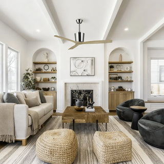 Vaczon 54" Dylan Solid Wood Blades Downrod Mount Ceiling Fan with Remote Control