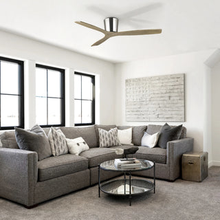 Vaczon 54" Ward Solid Wood Blades Flush Mount Ceiling Fan with Remote Control