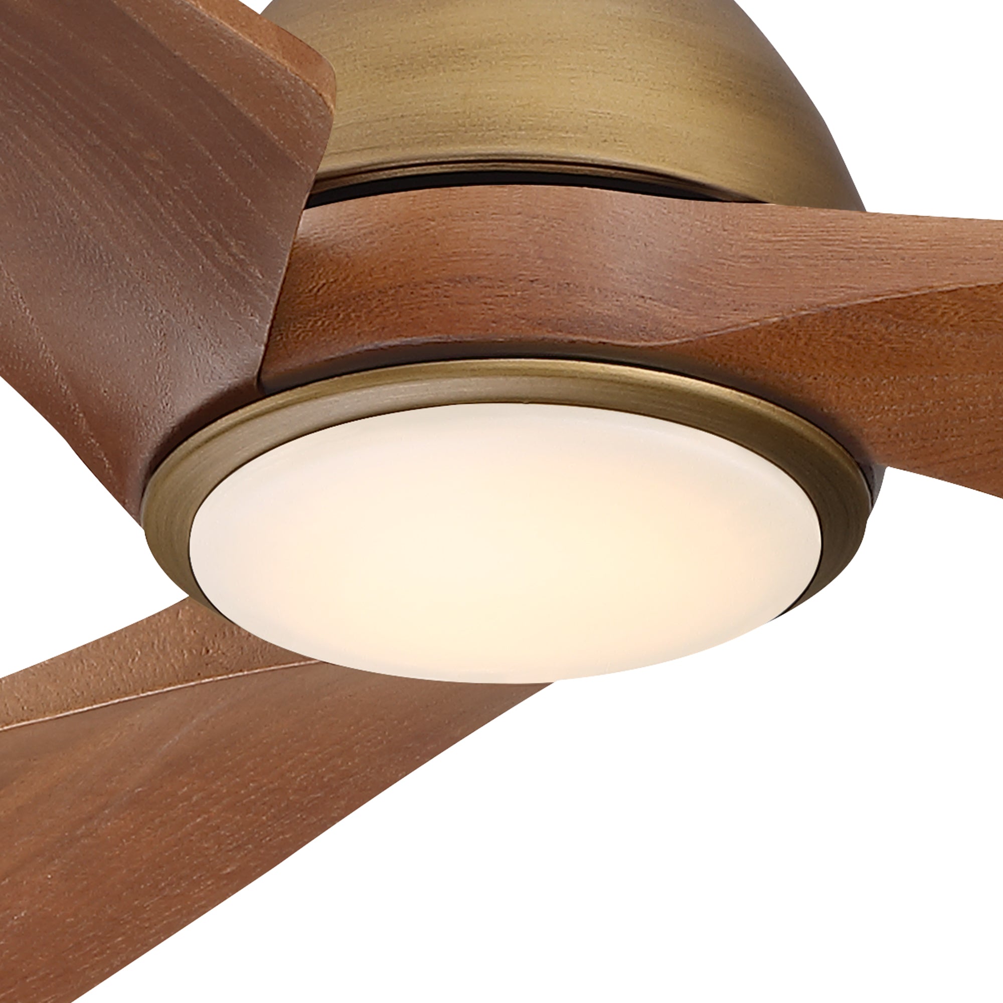 52 Inch Satin Gold LED Ceiling Fan with Solid Wood Blades