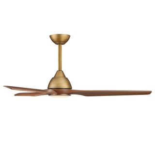 52 Inch Satin Gold LED Ceiling Fan with Solid Wood Blades