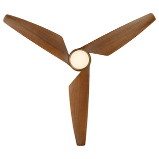 52 Inch Satin Gold LED Ceiling Fan with Solid Wood Blades