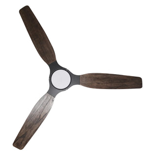 56" Louise Downrod Mount LED Wood Blades Ceiling Fan with Remote Control