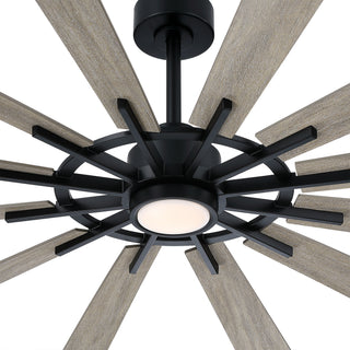 72" 12-Blade Indoor Ceiling Fan with LED Light