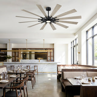 72" 12-Blade Indoor Ceiling Fan with LED Light