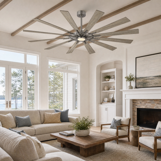 72" 12-Blade Indoor Ceiling Fan with LED Light