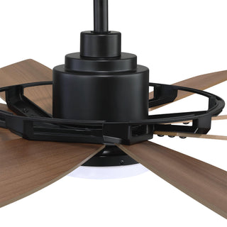 60" Antone Industrial DC Motor Downrod Mount Reversible Ceiling Fan with Lighting and Remote Control - ParrotUncle