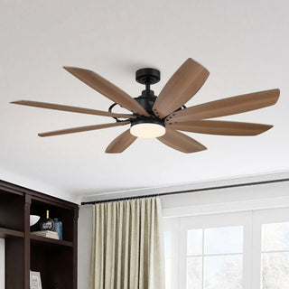 60" Antone Industrial DC Motor Downrod Mount Reversible Ceiling Fan with Lighting and Remote Control - Vaczon