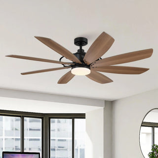 60" Antone Industrial DC Motor Downrod Mount Reversible Ceiling Fan with Lighting and Remote Control - Vaczon