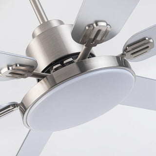 60" Lucknow Modern Satin Nickel DC Motor Downrod Mount Reversible Ceiling Fan with Lighting and Remote Control - ParrotUncle