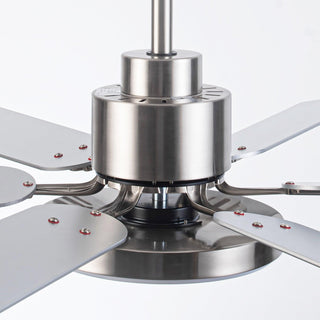 60" Lucknow Modern Satin Nickel DC Motor Downrod Mount Reversible Ceiling Fan with Lighting and Remote Control - ParrotUncle