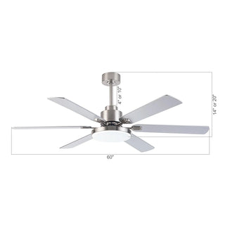 60" Lucknow Modern Ceiling Fan with Lighting and Remote Control - Vaczon