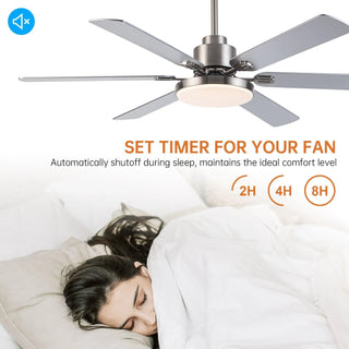 60" Lucknow Modern Ceiling Fan with Lighting and Remote Control - Vaczon