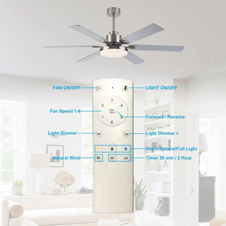 60" Lucknow Modern Ceiling Fan with Lighting and Remote Control - Vaczon
