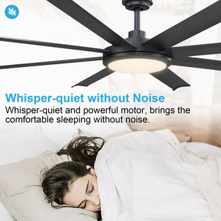 60" Modern DC Motor Downrod Mount Ceiling Fan with Lighting and Remote Control - ParrotUncle