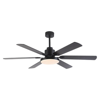 60" Industrial DC Motor Downrod Mount Reversible Ceiling Fan with Lighting and Remote Control - Vaczon